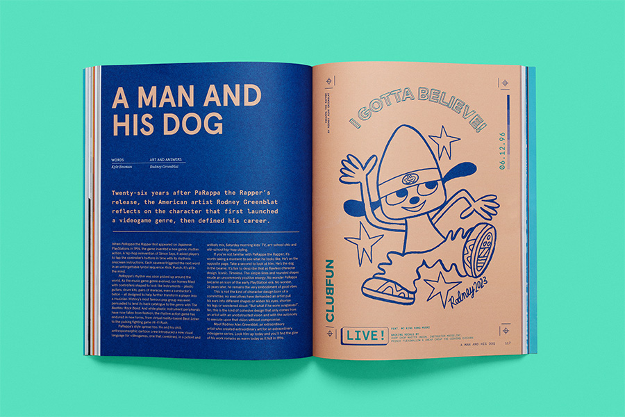 magazine spread: illustration of a grey, rocky valley.