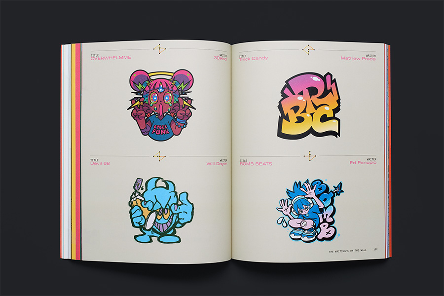 magazine spread: four graffiti-style gaming avatars
